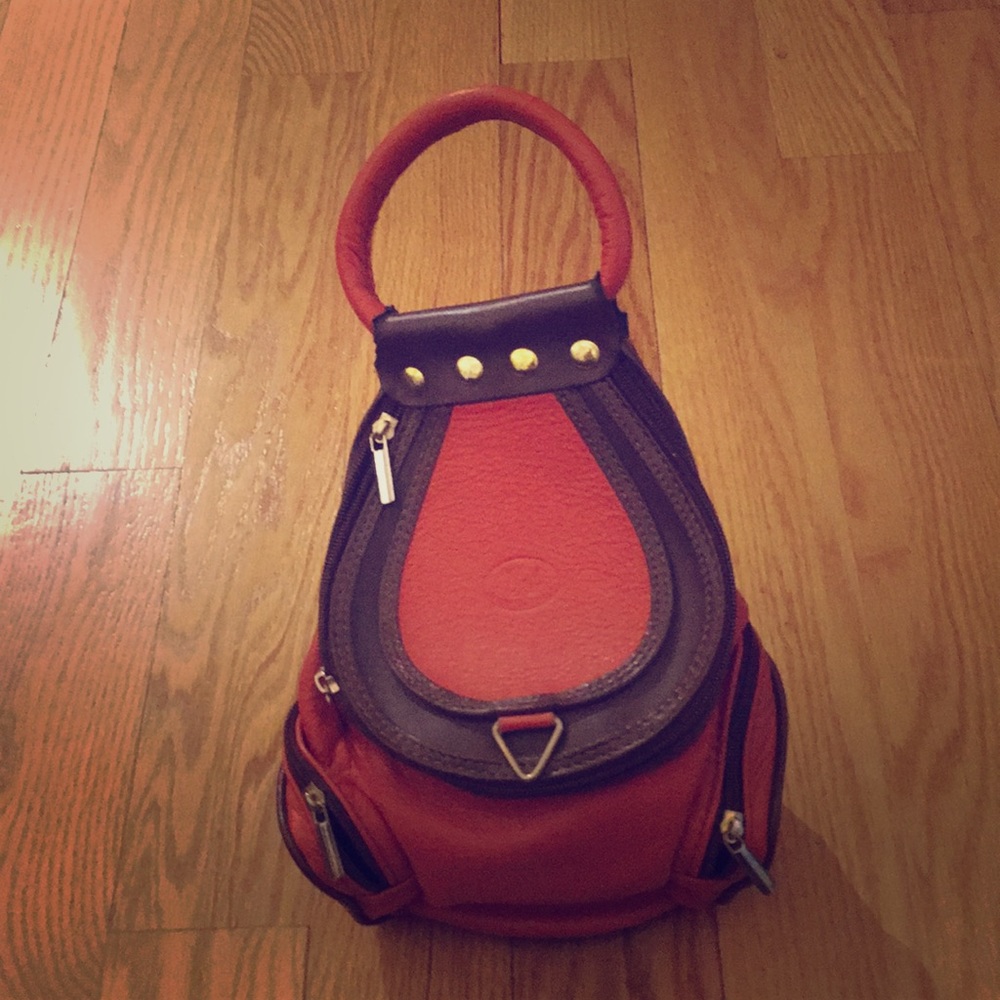 Burnt orange leather purse